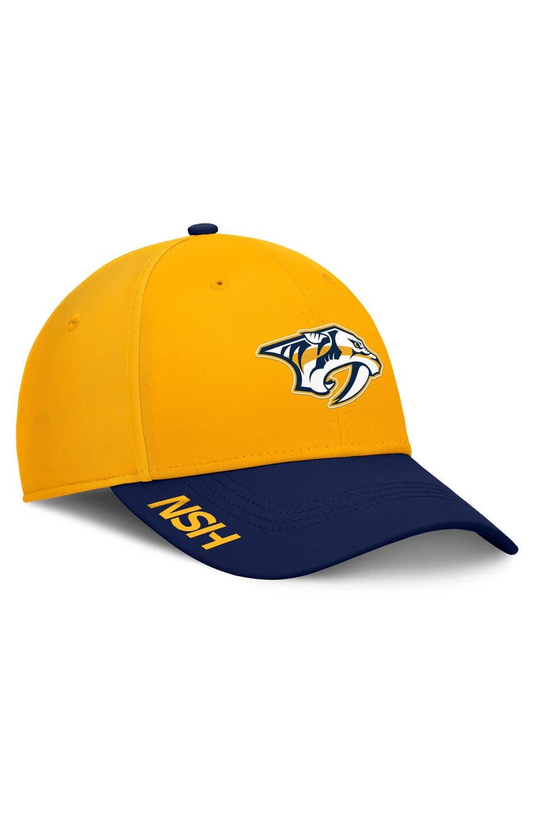 FANATICS Men's Fanatics Gold/Navy Nashville Predators Authentic Pro Rink Flex Hat, Alternate, color, Gold