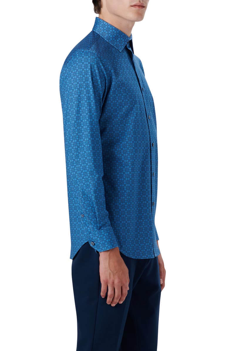 Bugatchi OoohCotton<sup>®</sup> Diamond Print Button-Up Shirt, Alternate, color, 