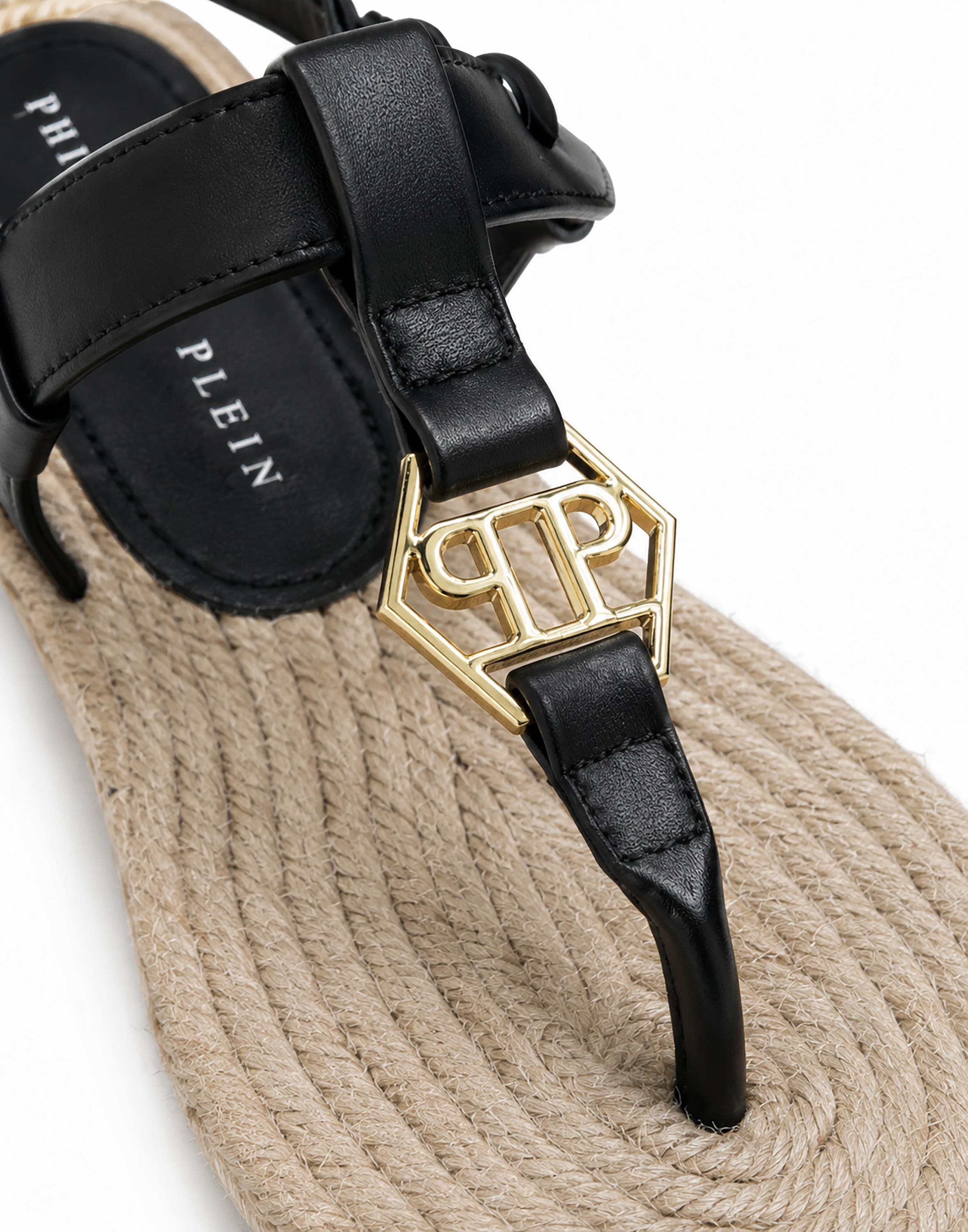 Nappa Sandals Rope Hexagon Women, Alternate, color, black