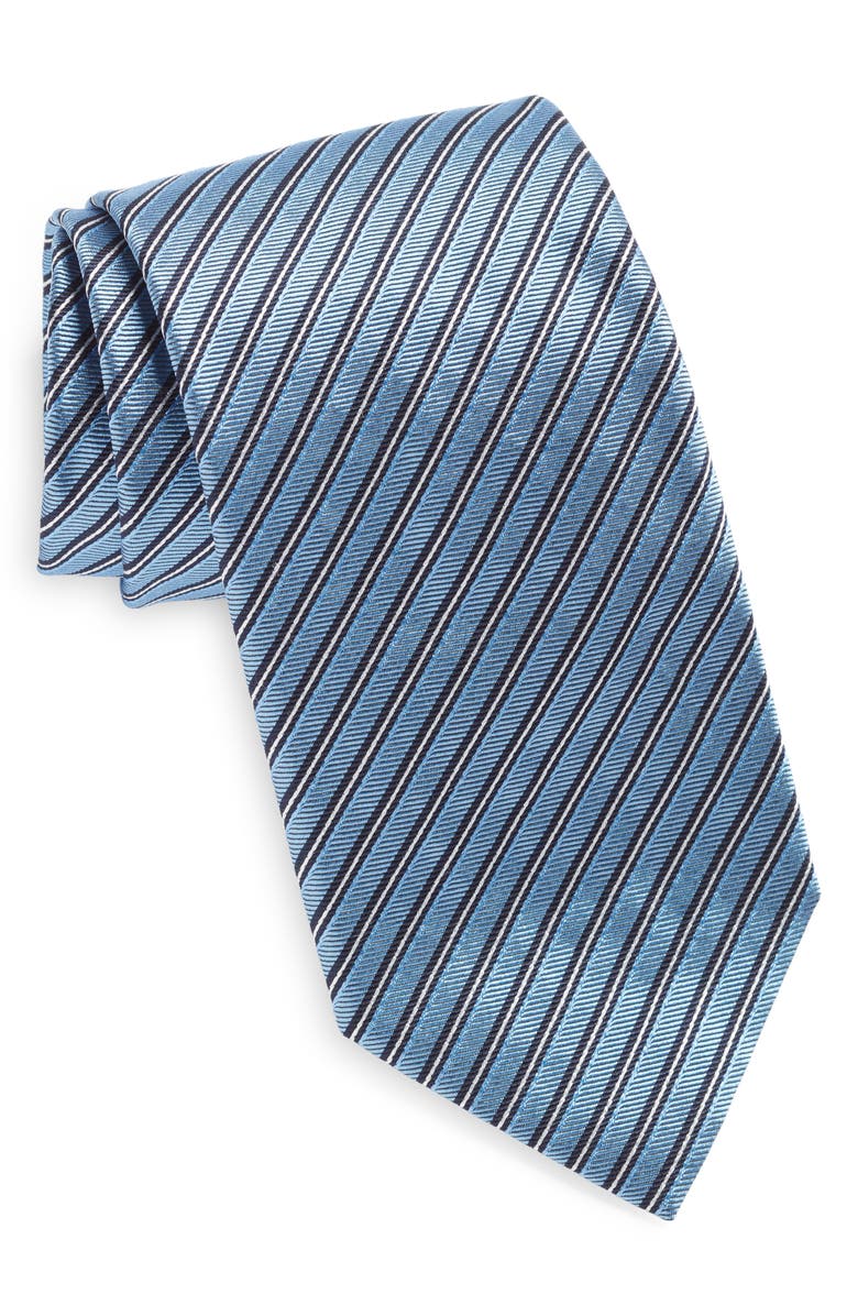 ZEGNA TIES Brera Ivy Stripe Silk Tie, Main, color, 