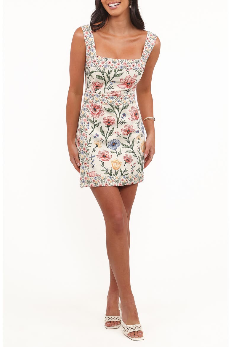 Rinna Floral Cotton Minidress, Main, color, PASTEL FLORAL
