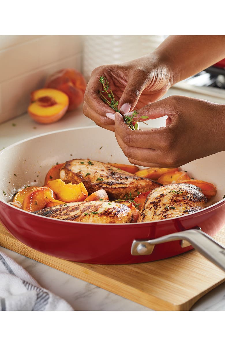 KITCHENAID 12.25-Inch Hard Anodized Ceramic Nonstick Fry Pan, Alternate, color, Red