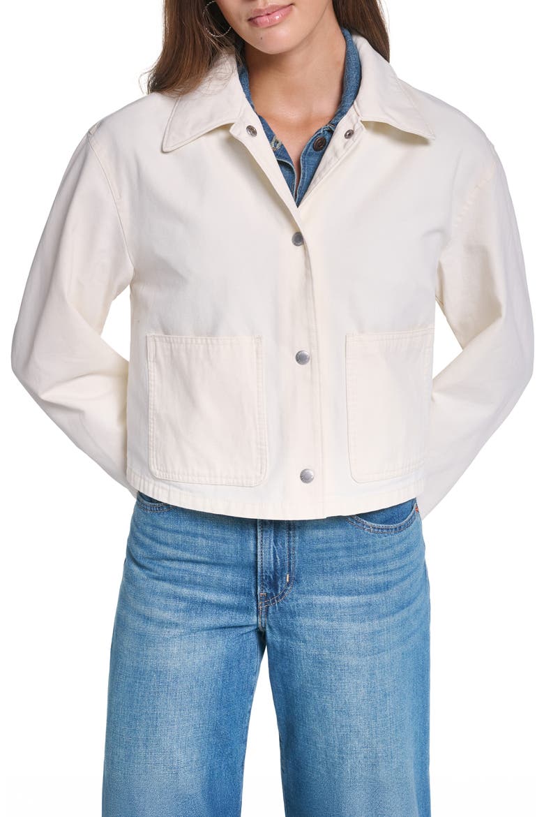 Cropped Cotton Chore Jacket, Main, color, ECRU