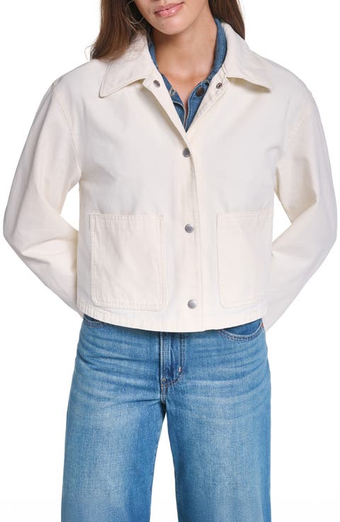 Cropped Cotton Chore Jacket