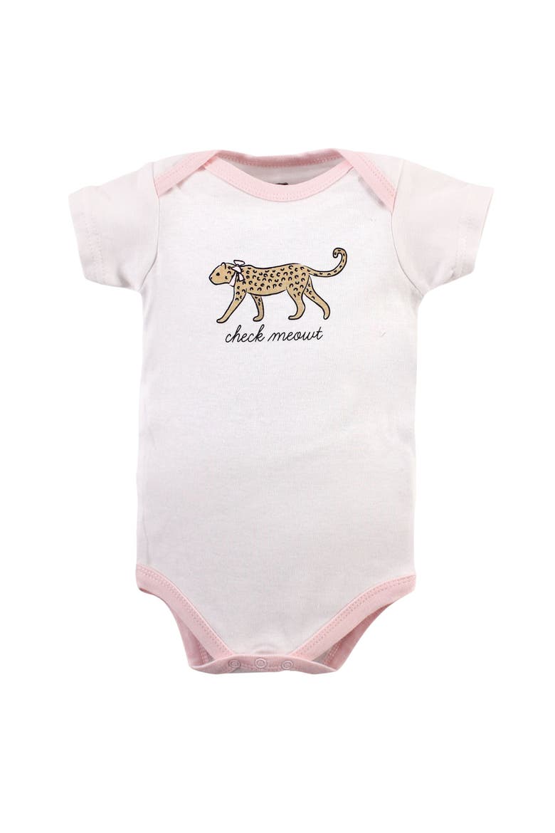 Seven-Piece Cotton Bodysuit Collection, Alternate, color, Modern Pink Safari