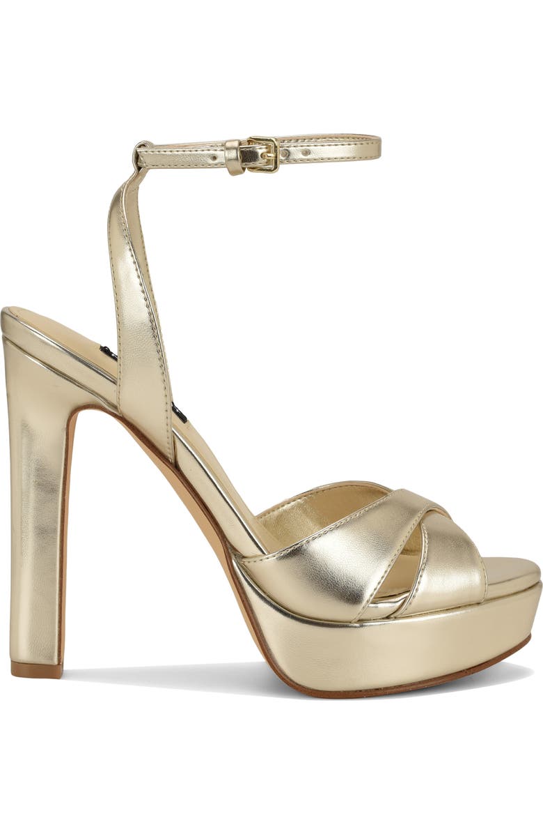 Nine West Wilda Ankle Strap Platform Sandal, Alternate, color, Gold 710