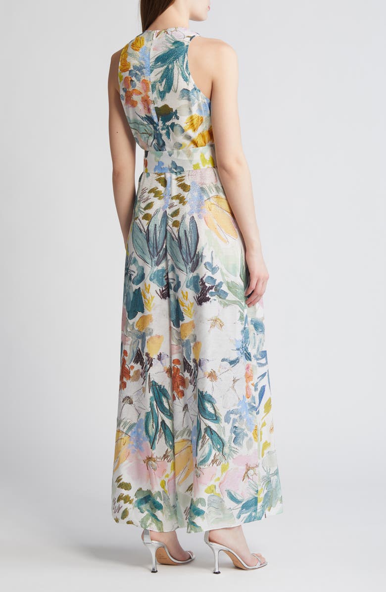 Ted Baker London Laylas Print Tie Waist Sleeveless Wide Leg Jumpsuit, Alternate, color, 