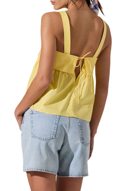 Astr The Label Cotton Babydoll Tank In Lemon Yellow
