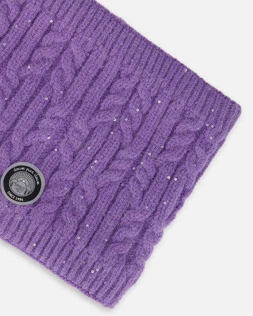 Deux Par Deux Lined Winter Neckwarmer In Purple