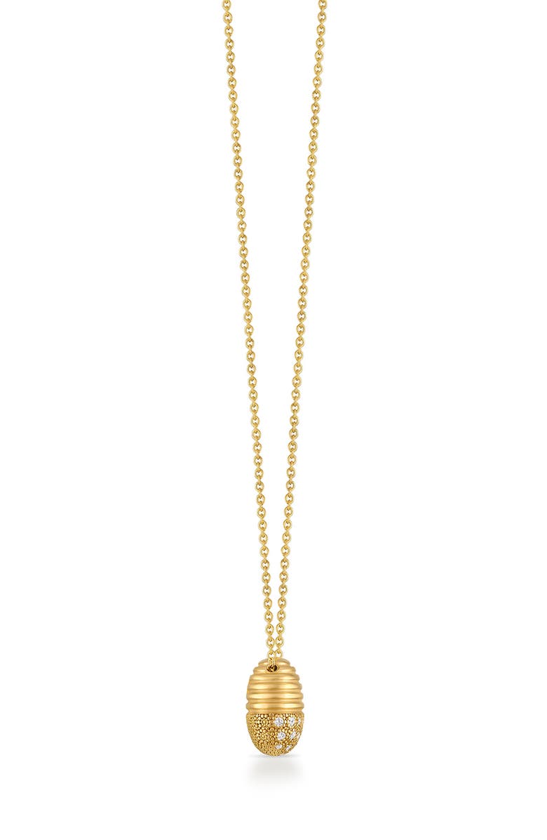Pamela Zamore Isla Oval Diamond Pendant Necklace, Alternate, color, Yellow Gold
