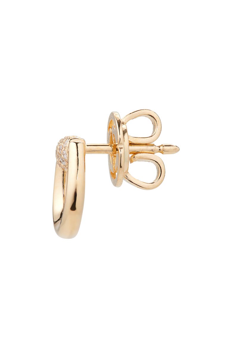 Horsebit Diamond Stud Earrings, Alternate, color, GOLD