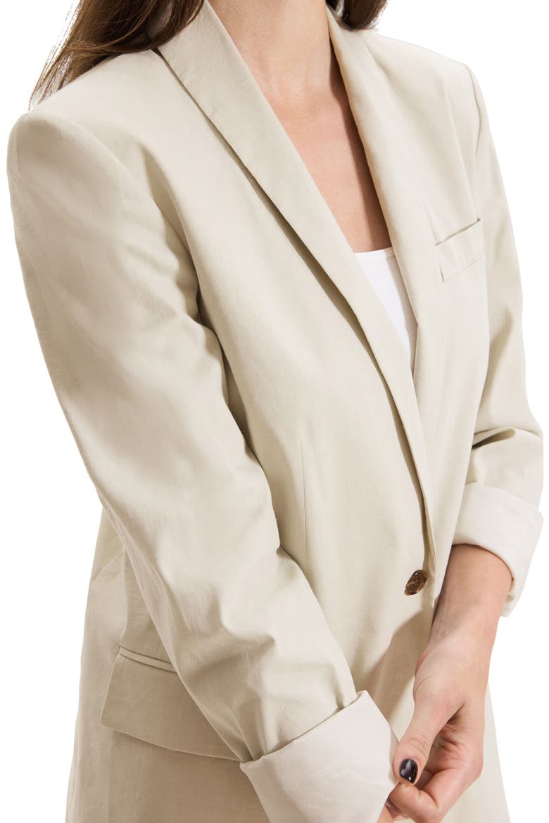 Good Shawl Collar Linen Blend Blazer, Alternate, color, STRAW