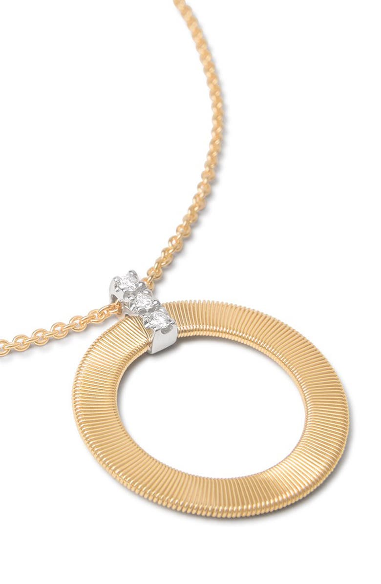 Marco Bicego Masai 18K Yellow Gold & Diamond Single Circle Short Pendant Necklace, Alternate, color, Yellow Gold/Diamond