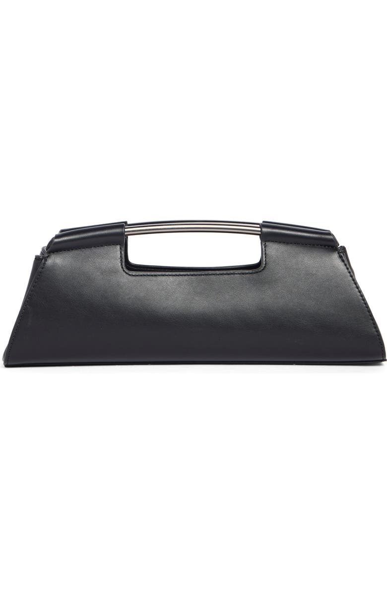 BCBG Curved Hardware Handle Clutch, Main, color, Black