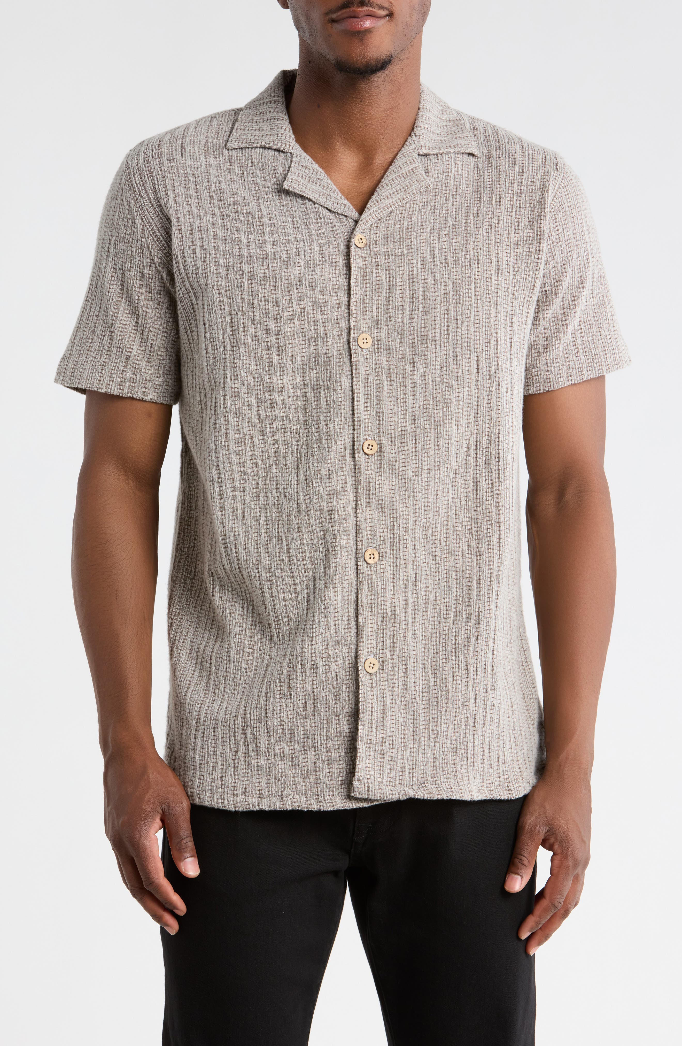 T.R. PREMIUM Textured Camp Shirt