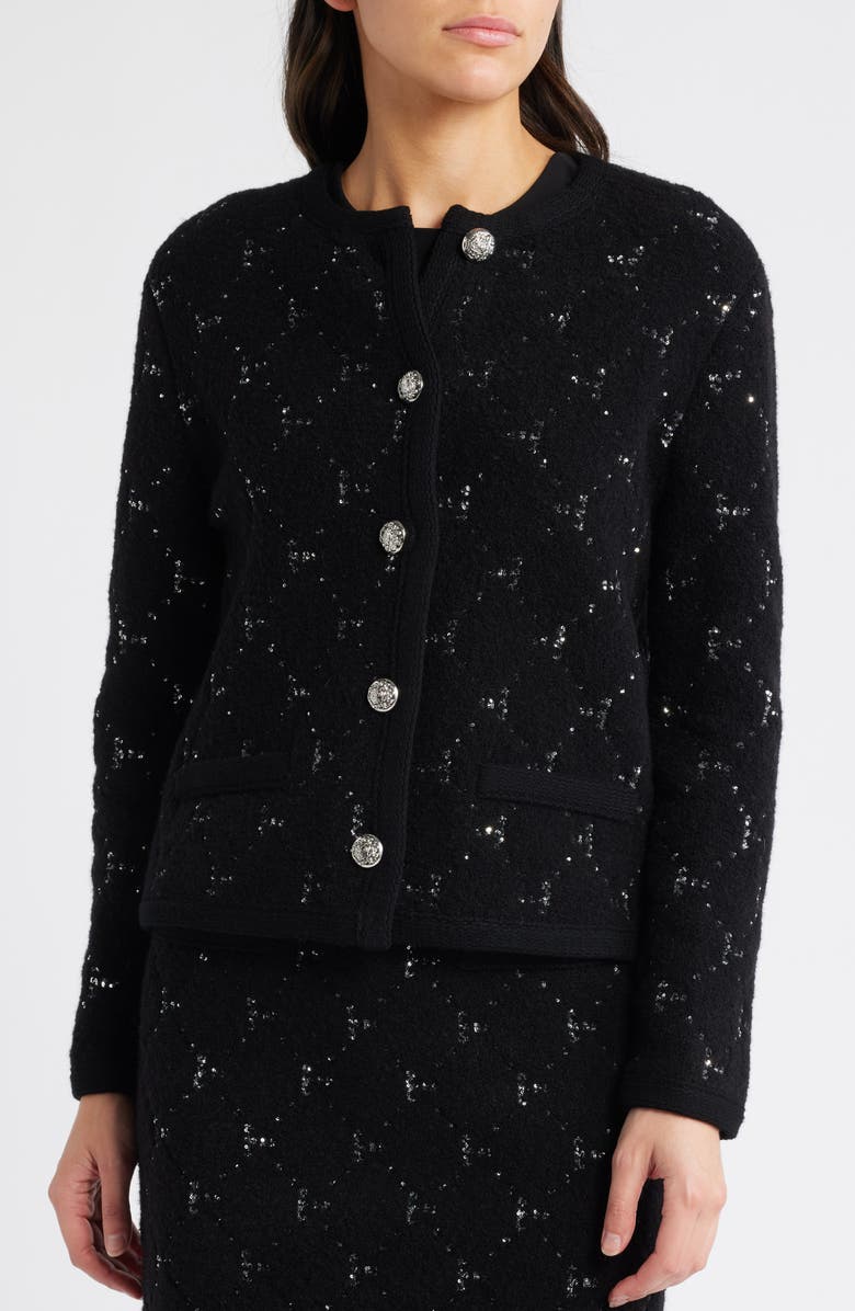 KOBI HALPERIN Embellished Fuzzy Cardigan, Alternate, color,