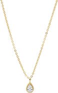 BY ADINA EDEN Pear CZ Bezel Drop Necklace