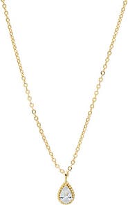 BY ADINA EDEN Pear CZ Bezel Drop Necklace