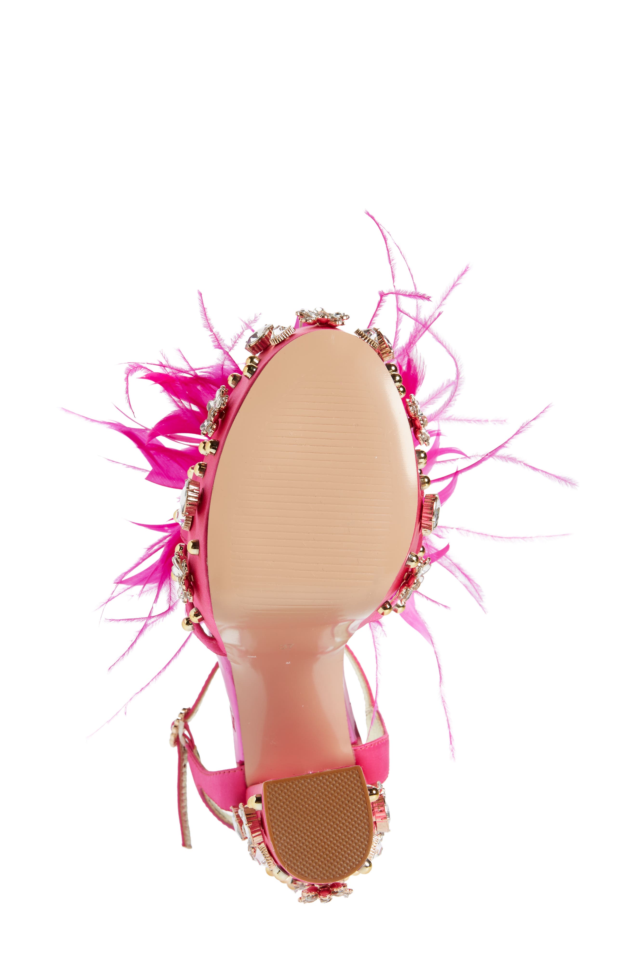 AZALEA WANG Kiki Feather Embellished Platform Sandal, Alternate, color, 