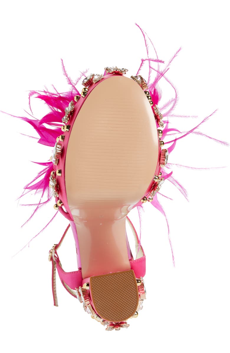 AZALEA WANG Kiki Feather Embellished Platform Sandal, Alternate, color,