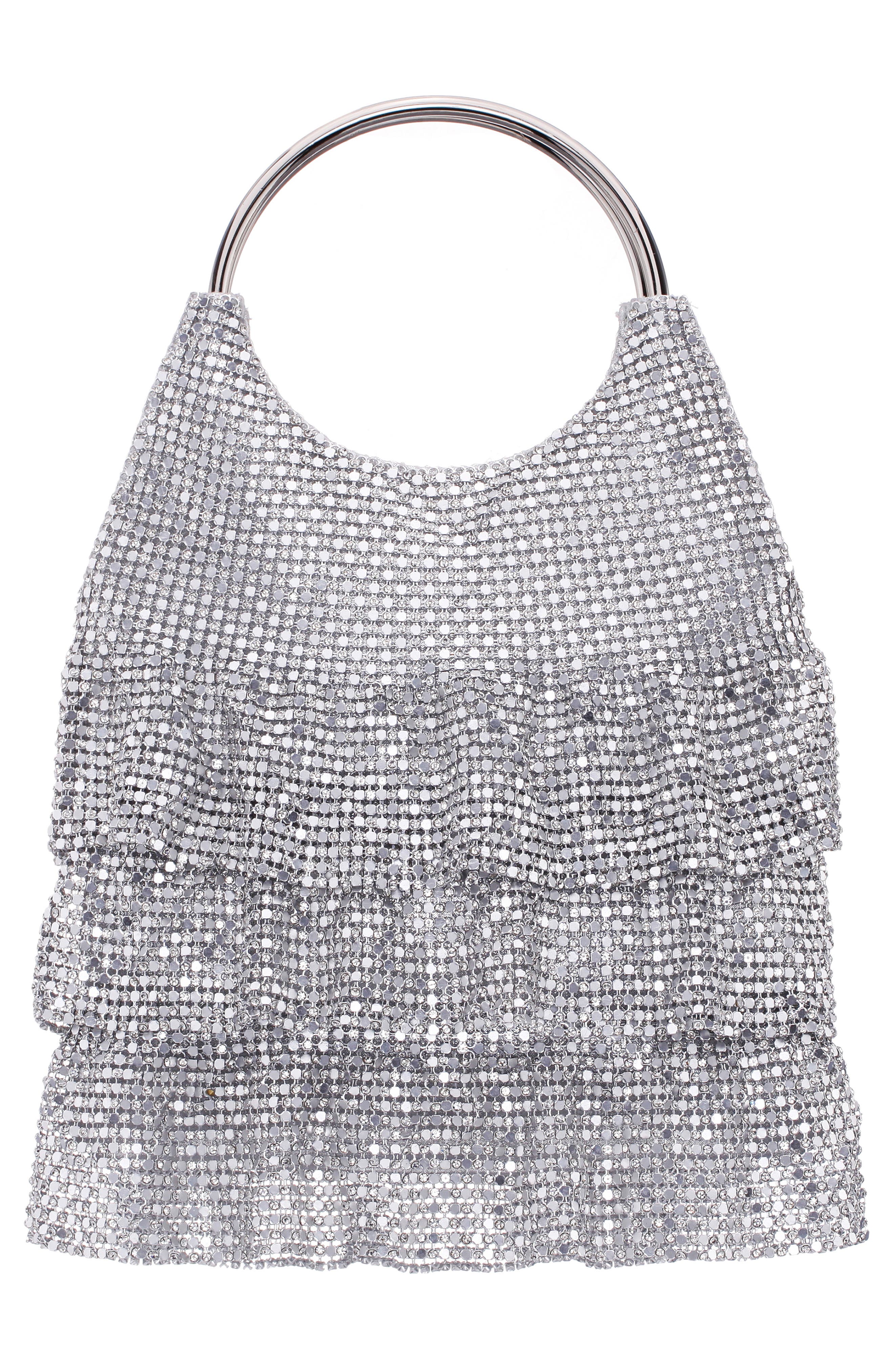 Nina Hippy Mesh Clutch, Alternate, color, 