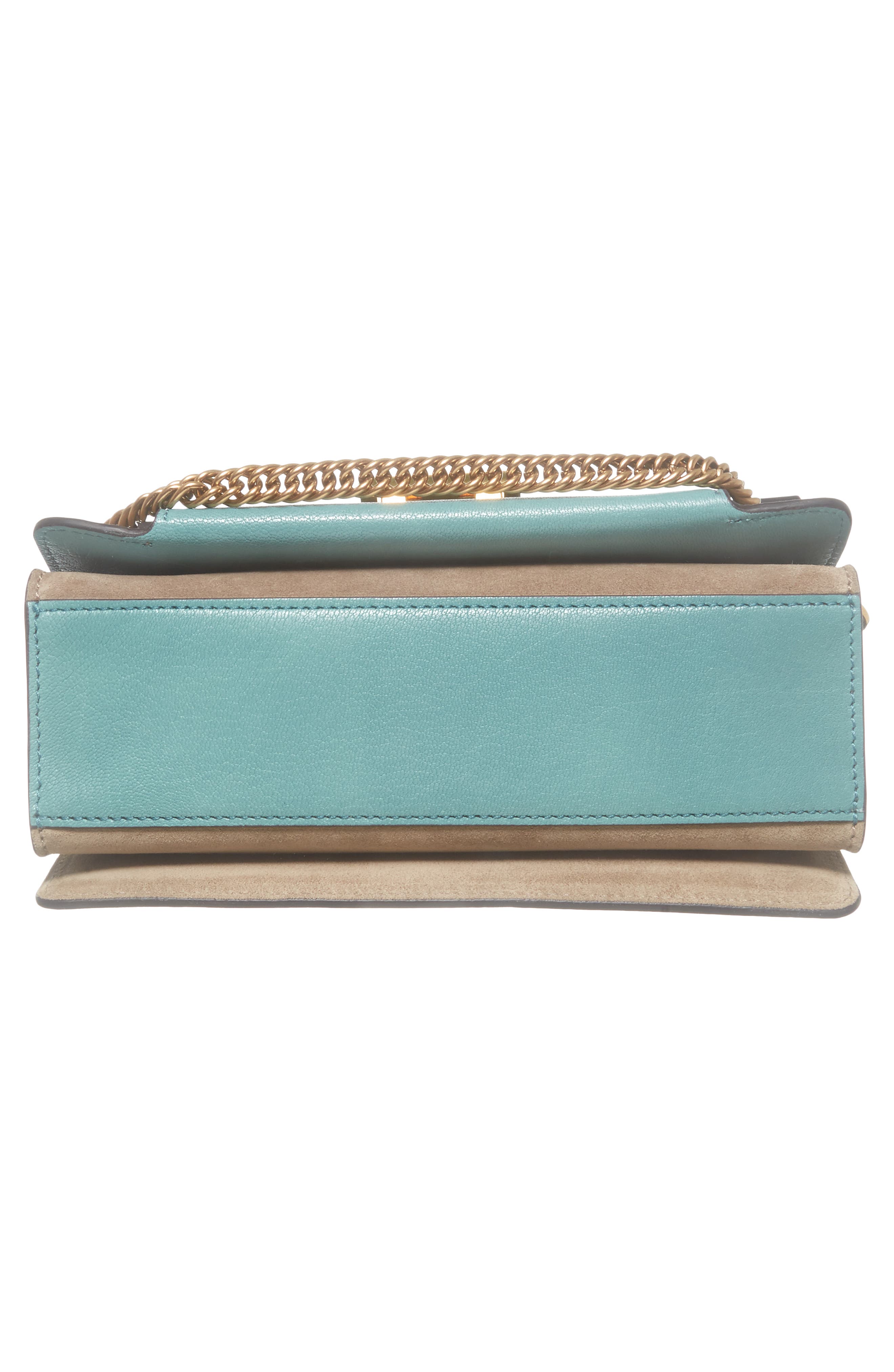 Small GV3 Leather & Suede Crossbody Bag, Alternate, color, AQUA/ TAUPE