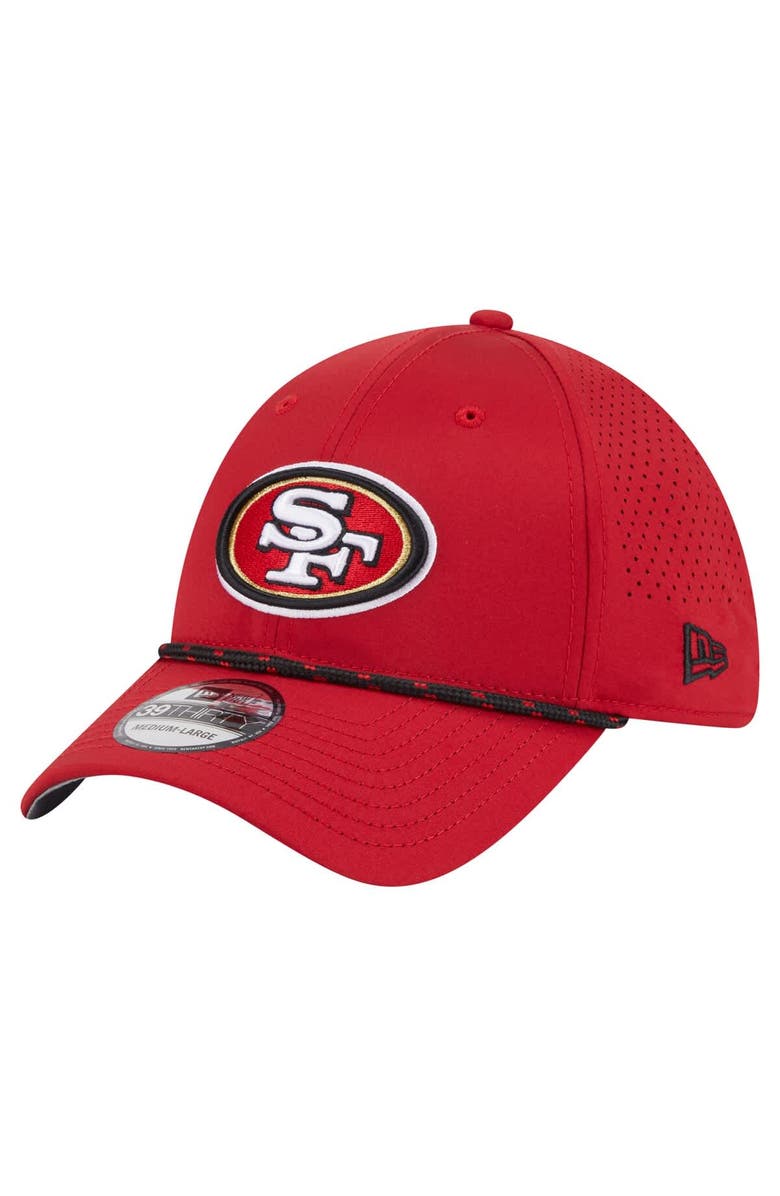 New Era Men's New Era Scarlet San Francisco 49ers Perforated 39THIRTY Flex Hat, Main, color, Scarlet
