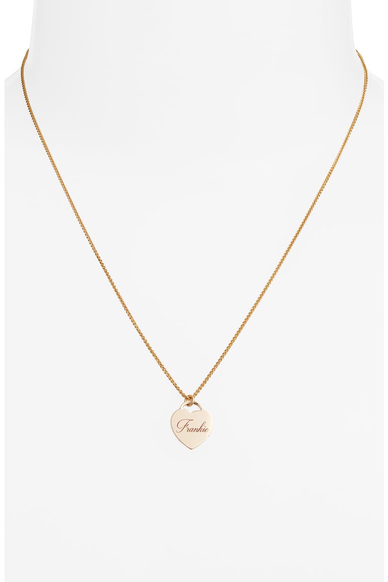 Alice Personalized Heart Pendant Necklace, Alternate, color, GOLD