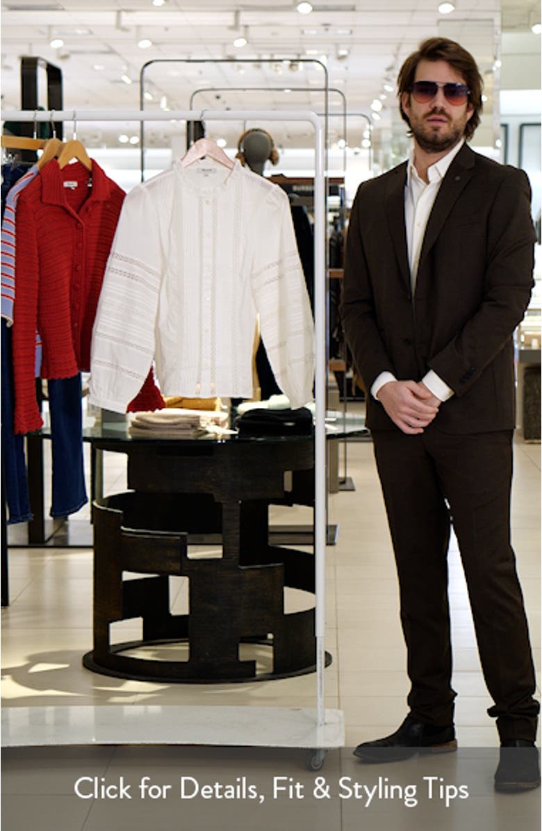 High Neck Lace Detail Pintuck Cotton Top, sales video thumbnail