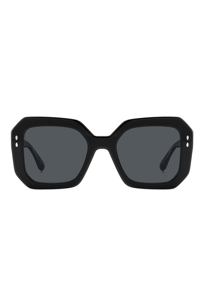53mm Square Sunglasses, Main, color, BLACK/ GREY