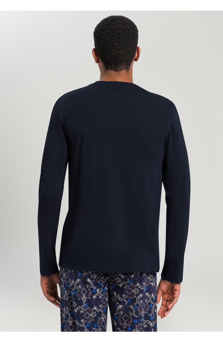 Hanro Living Shirts Long Sleeve Henley, Alternate, color, Deep Navy