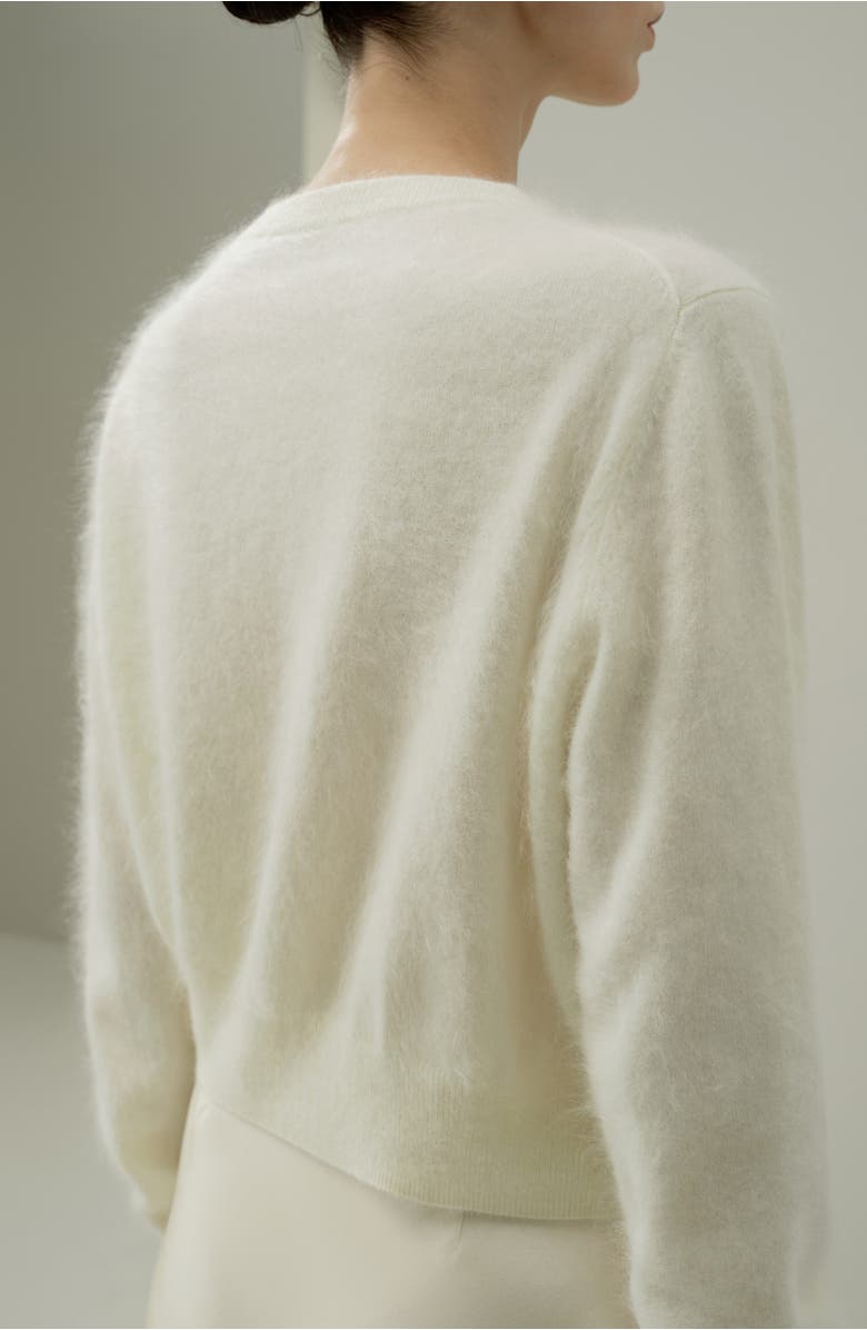 Lilysilk Women's Ultra-Soft Brushed Cashmere Cardigan, Alternate, color, White