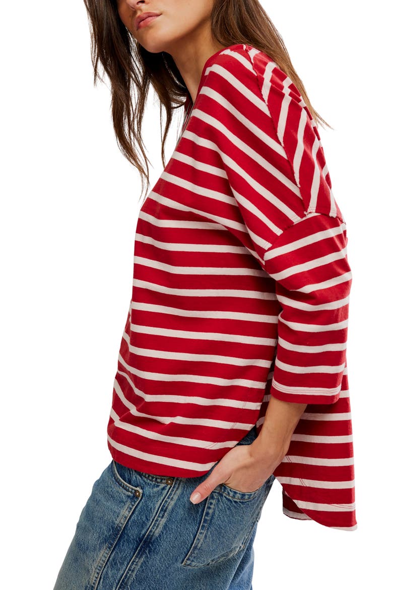 Second Sense Striped T-Shirt, Alternate, color, BERRY COMB0
