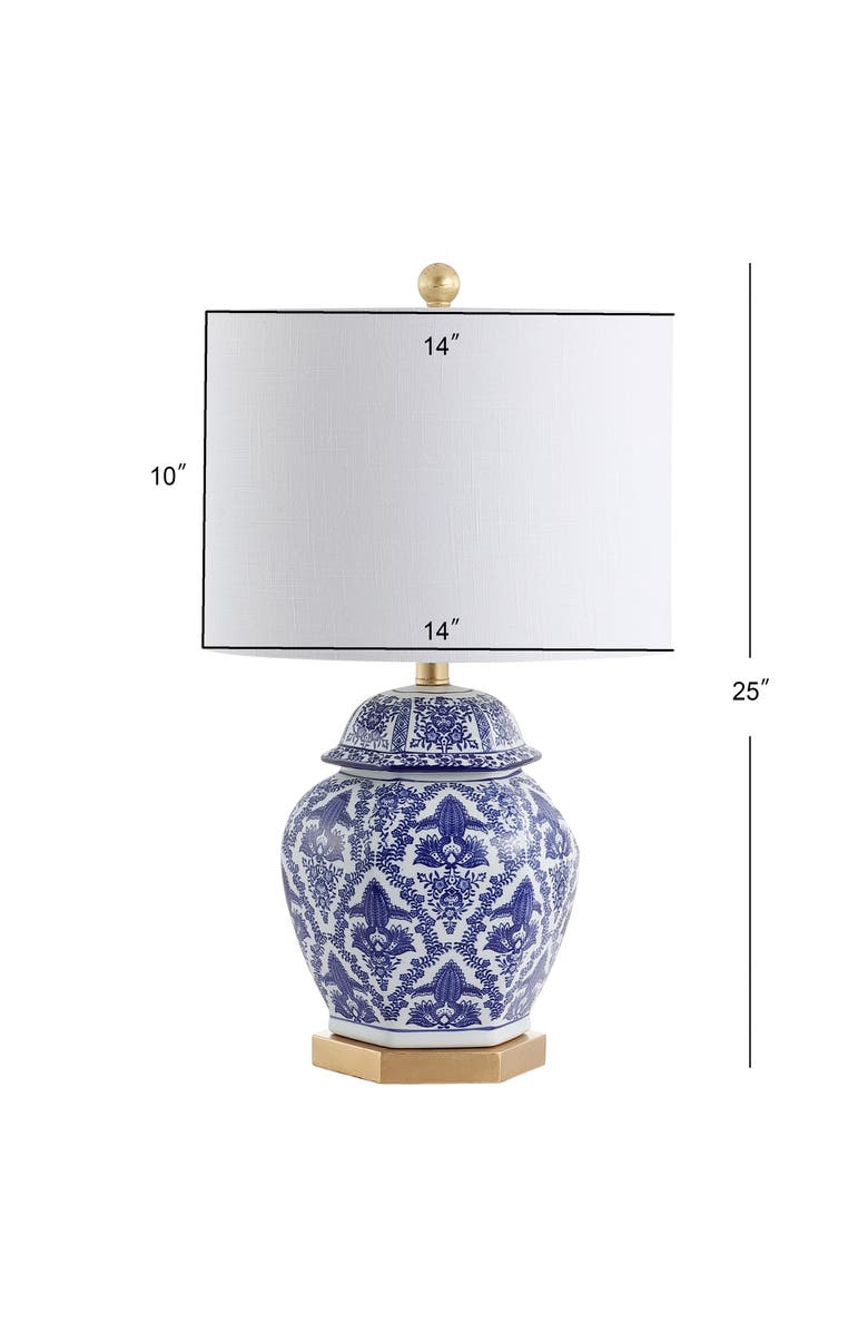 JONATHAN Y Gretchen Ginger Jar Ceramic/Metal LED Table Lamp, Alternate, color, Blue/White