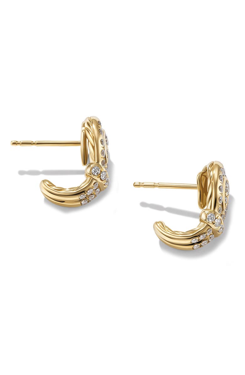 David Yurman Thoroughbred Loop Diamond Huggie Hoop Earrings, Alternate, color, 