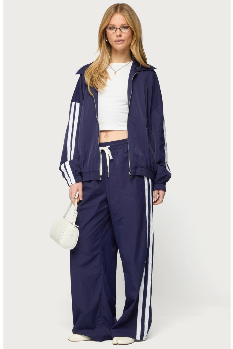 Kieran Tie Waist Track Pants, Alternate, color, NAVY