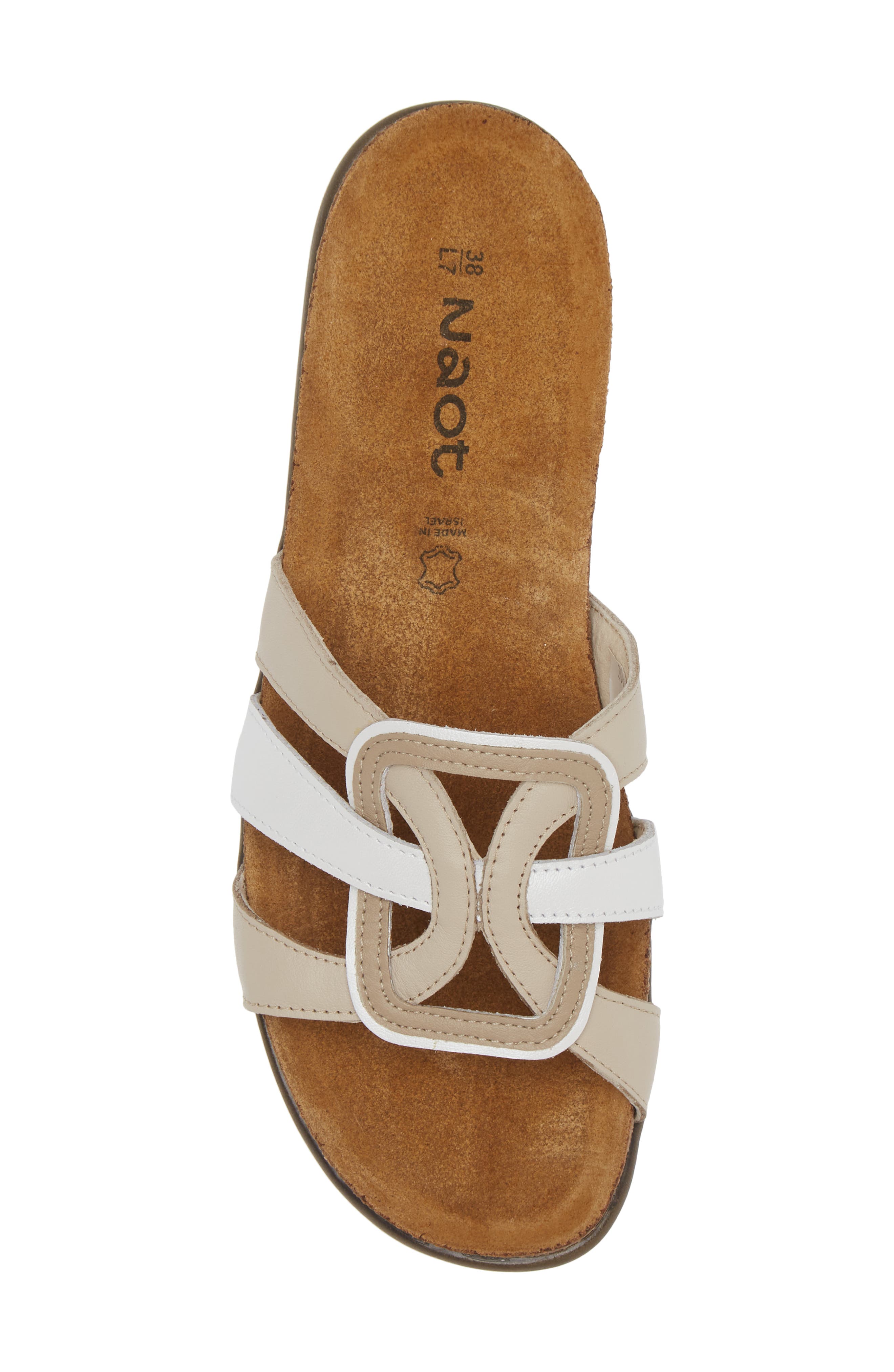 Naot Liv Slide Sandal, Alternate, color, Ivory/ White/ Beige