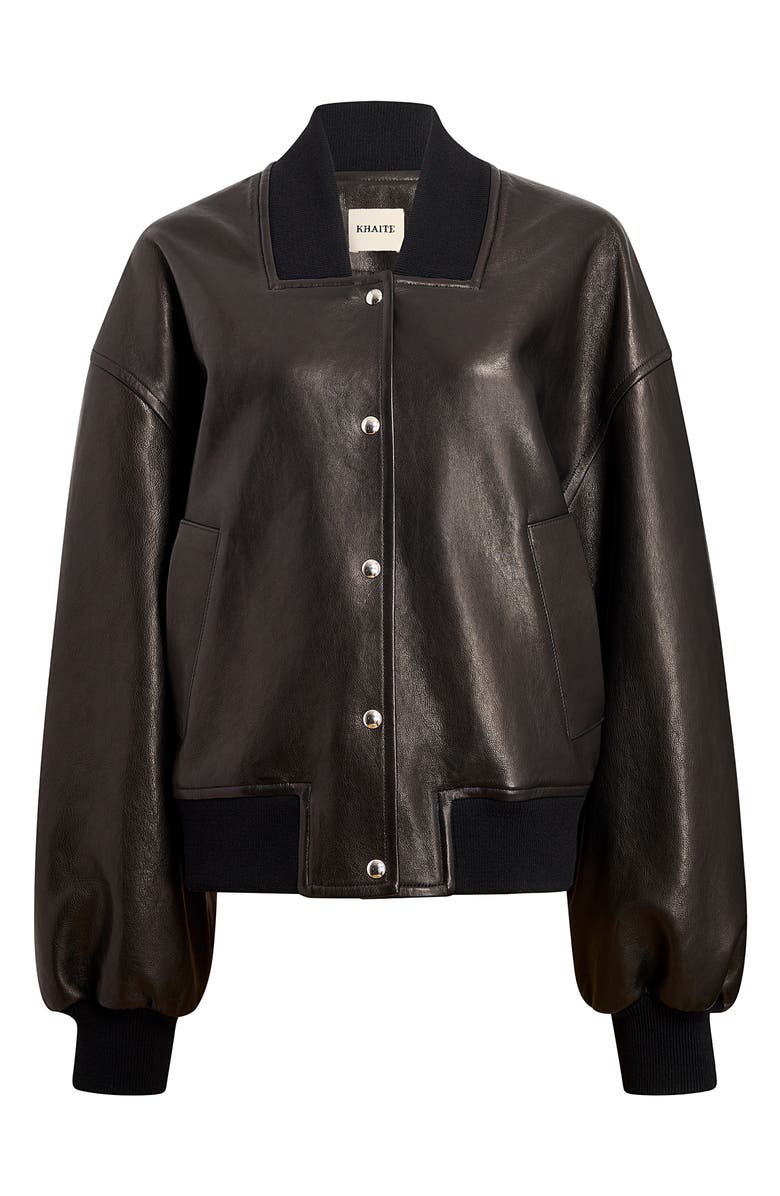 Khaite Spence Leather Jacket, Alternate, color, 
