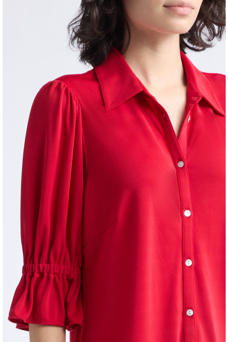 Fiona Matte Jersey Top, Alternate, color, WARM CRANBERRY