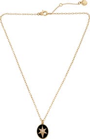 AllSaints Resin Faux Pearl Star Medallion Pendant Necklace
