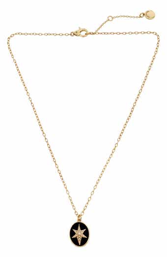 AllSaints Resin Faux Pearl Star Medallion Pendant Necklace