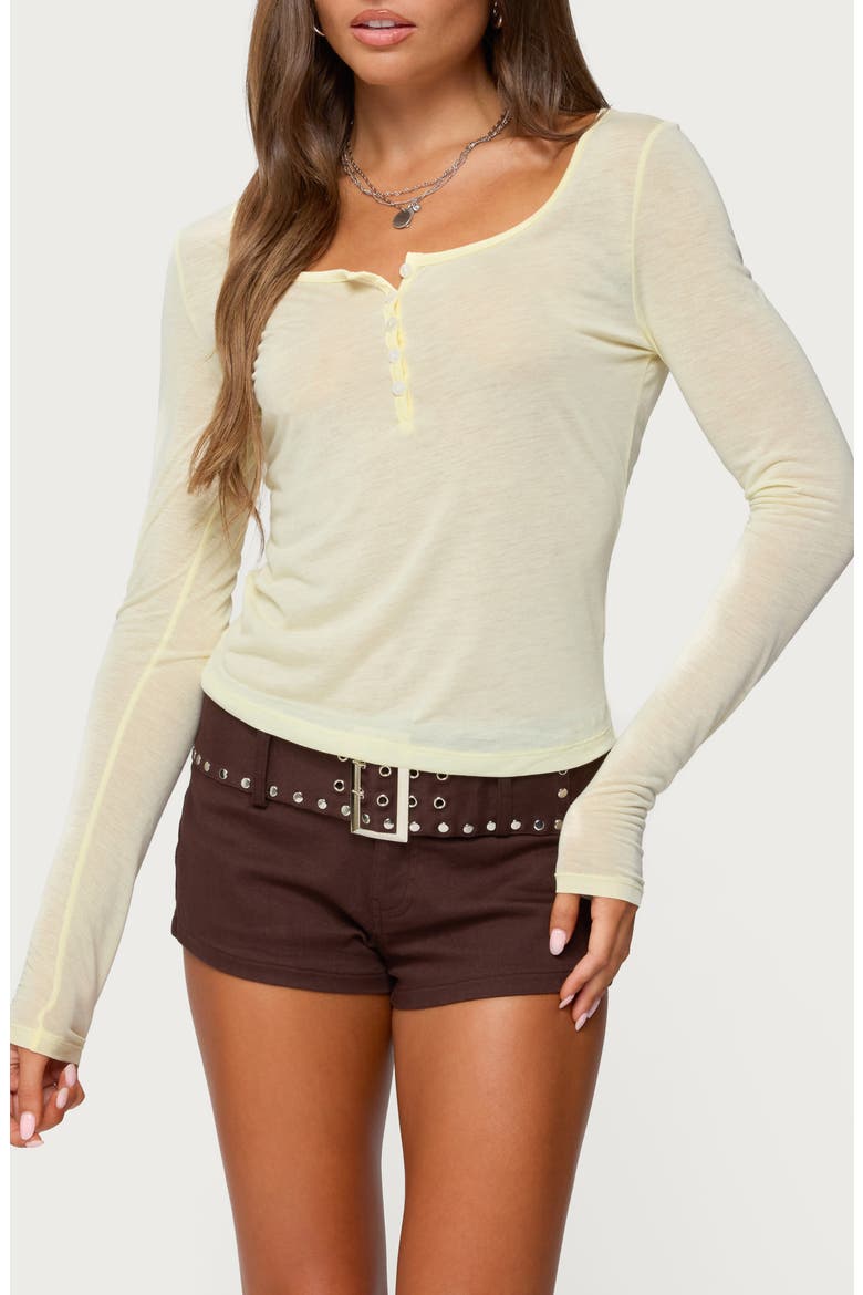 Ria Semisheer Henley, Main, color, YELLOW