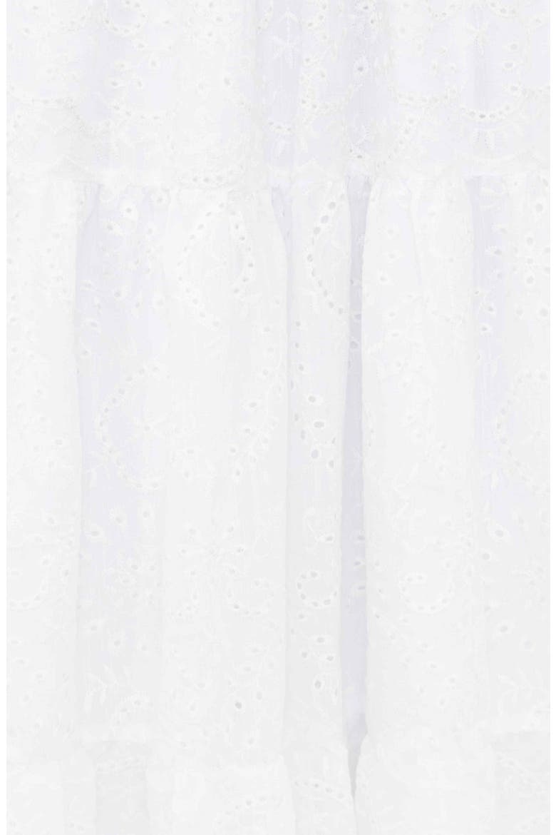 Smocked Eyelet Strapless Maxi Dress, Alternate, color, WHITE