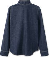 MANGO Tie Neck Denim Button-Up Shirt