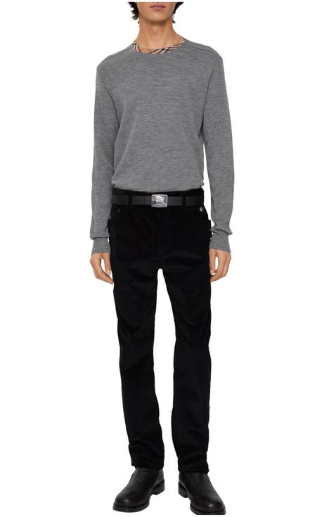 パンツ Burberry Trousers Burberry Check belted wide-leg pants in beige - Burberry