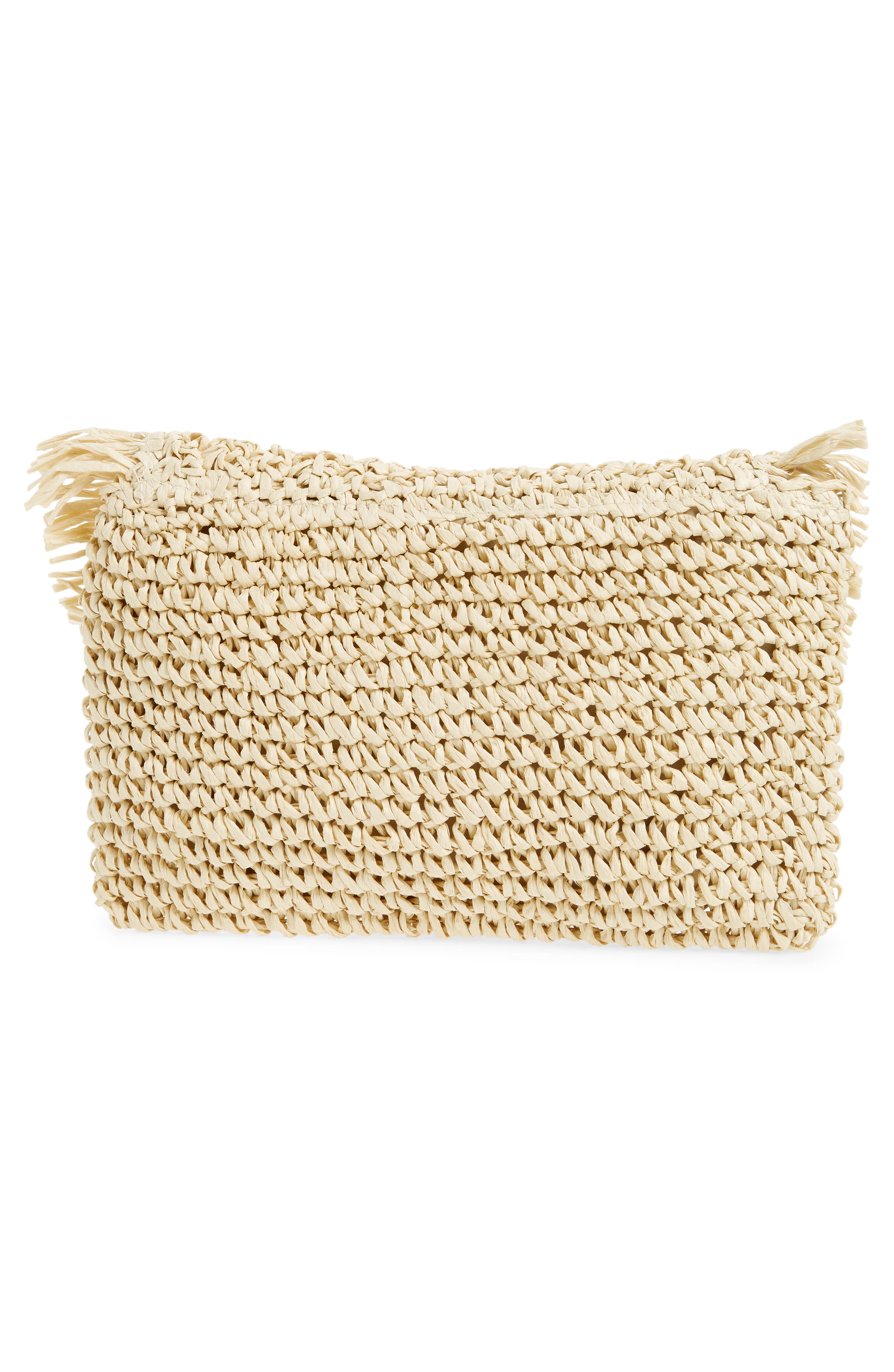 Nordstrom Clara Soft Straw Clutch, Alternate, color, 