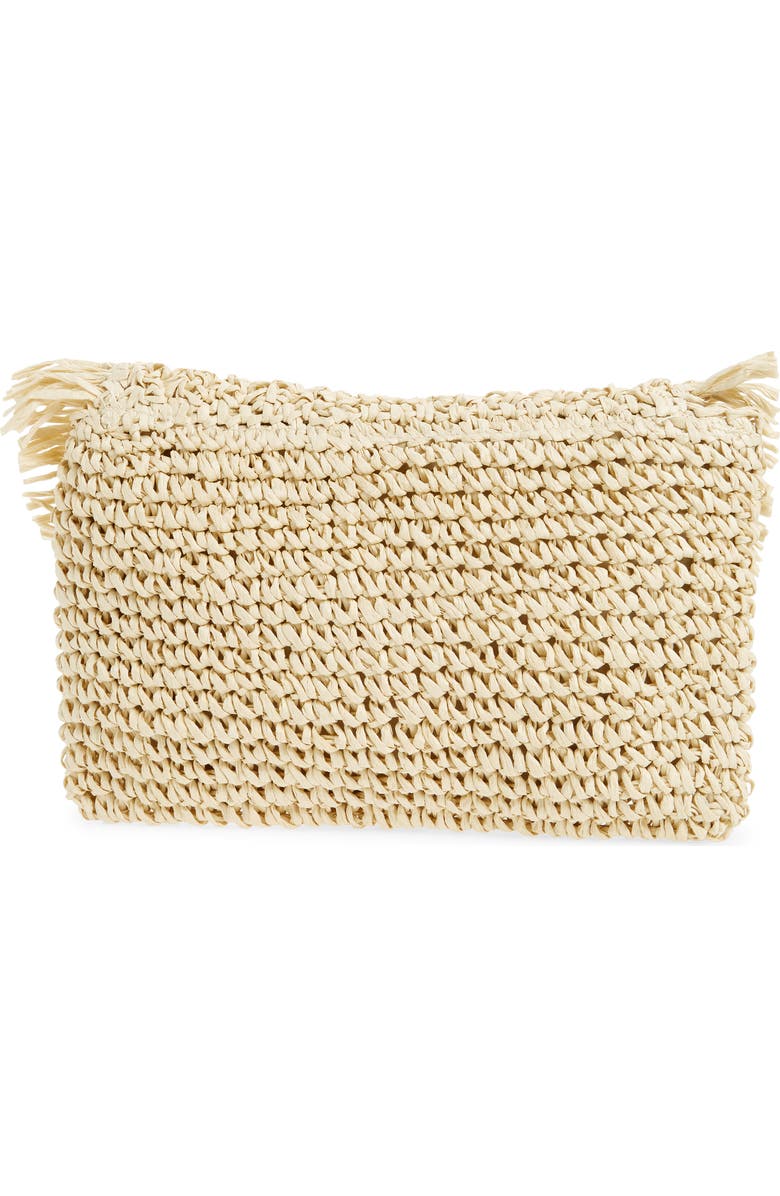 Nordstrom Clara Soft Straw Clutch, Alternate, color,