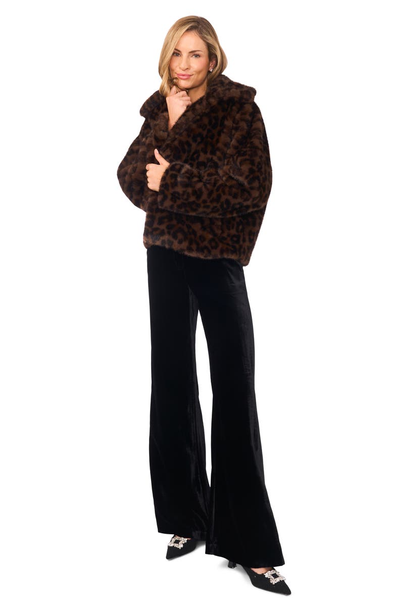 Ted Baker Crop Faux Fur Coat, Alternate, color, Rich Black