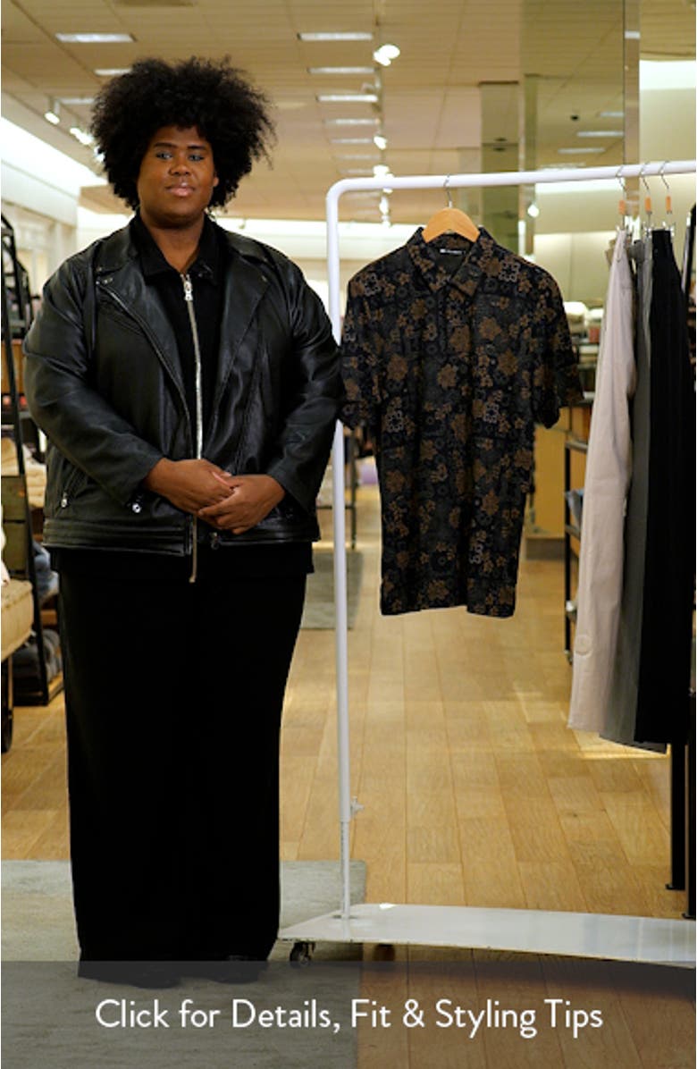 Speaking my Language Floral Short Sleeve Piqué Button-Up Shirt, sales video thumbnail