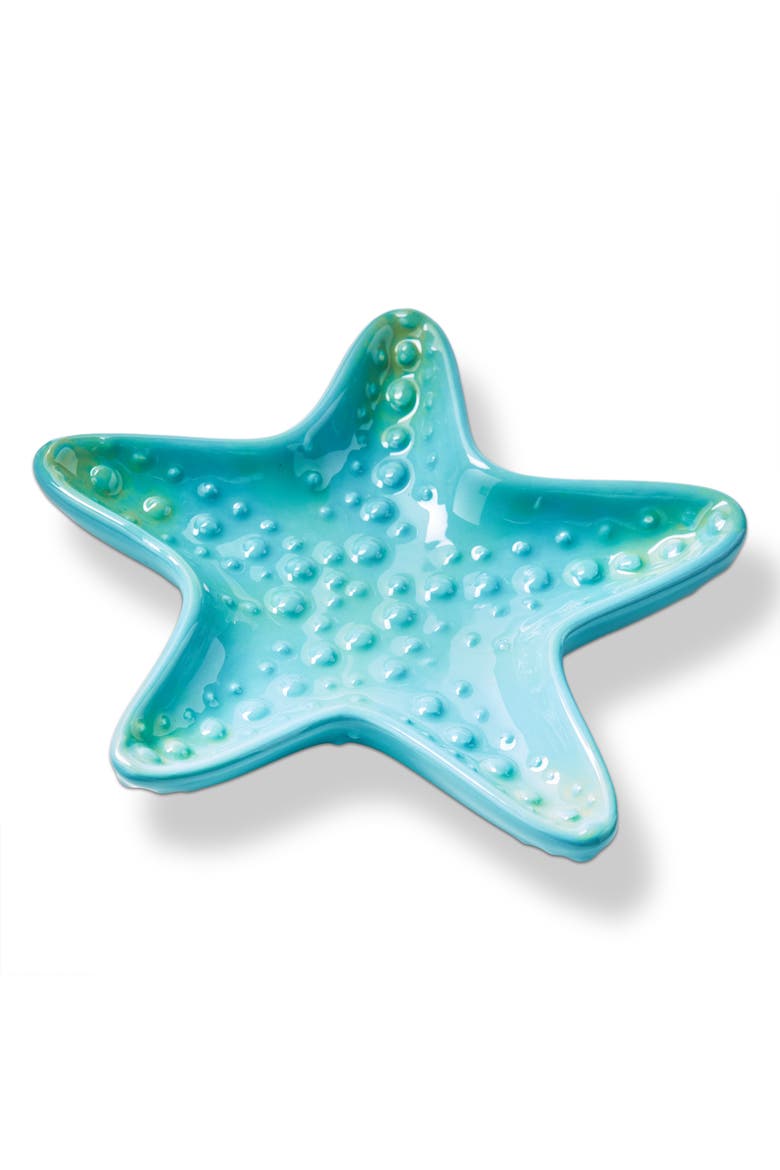 Starfish Earthenware Trinket Dish Decorative Box Multi 5.5 x 5.38 x 0.75 in, Main, color, Multicolored